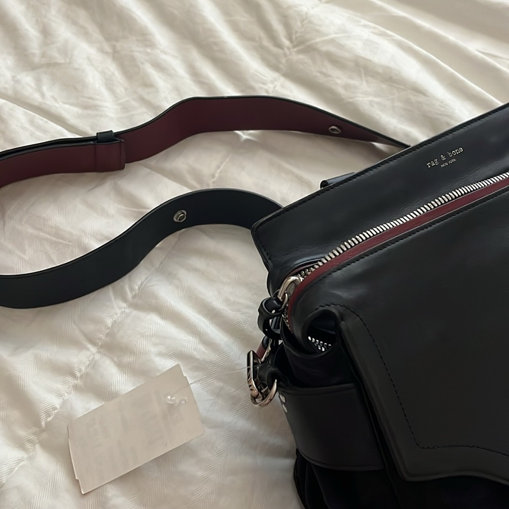Rag & Bone Small Navy Leather Pilot Satchel, new - Picture 6 of 15